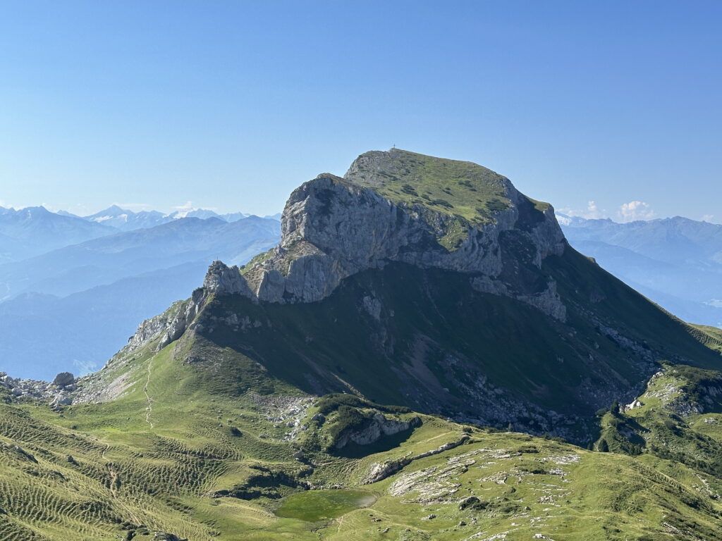 Blick vom Klettersteig auf die Haidachstellwand